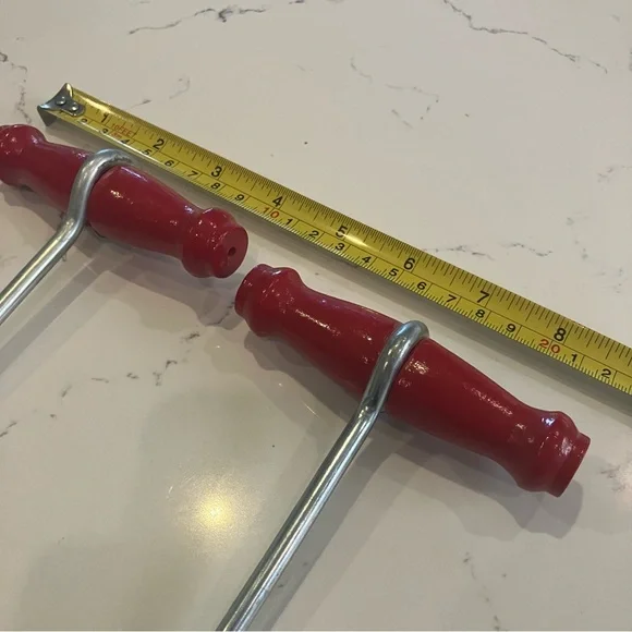 Vintage Wooden Handle Sturdy Metal Boot Strap Hook Puller 7" Long Mating Pair - Picture 10 of 11